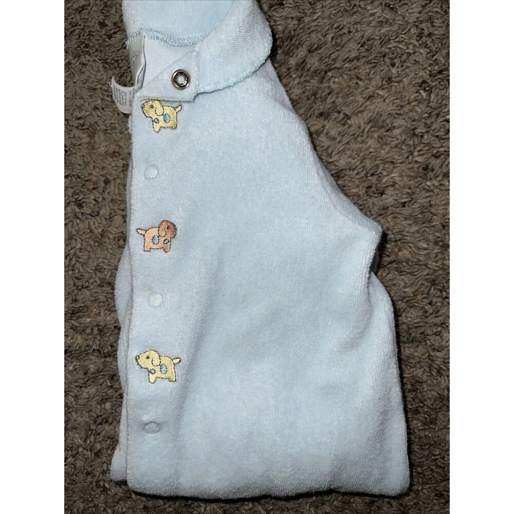 Carter's Vintage Blue Puppy Baby 6-9 M 1pc Sleeper Outfitā Terry Embroidered Boy